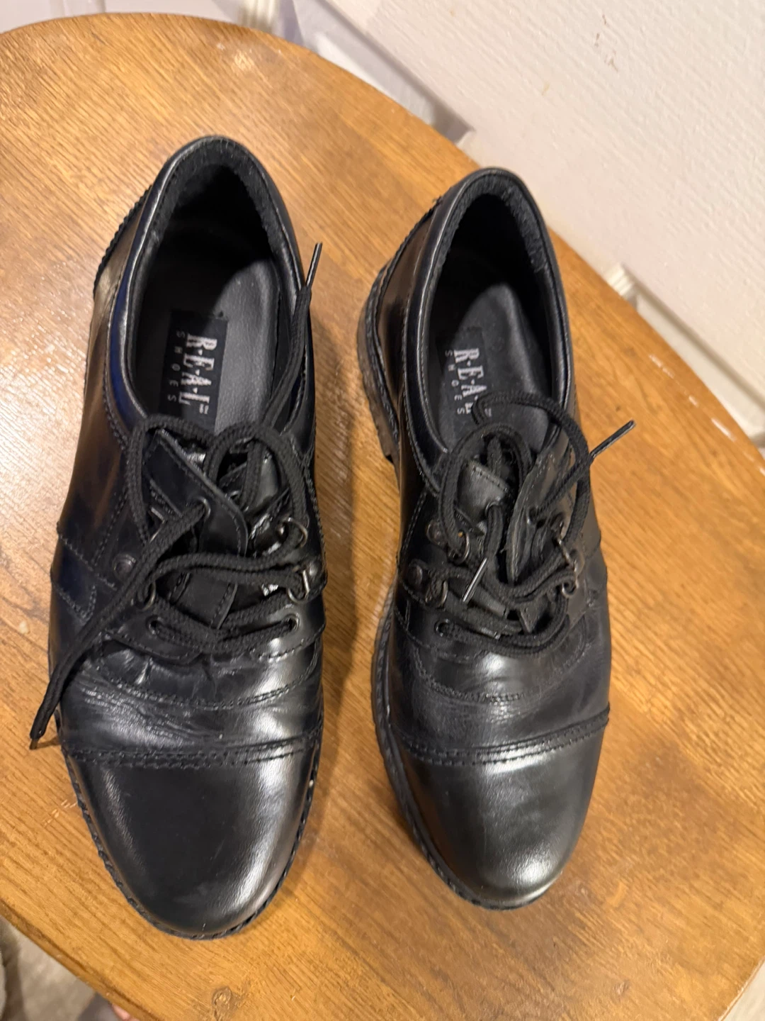 REAL Shoes Black Leather Cap Toe Oxford Shoes - photo 2