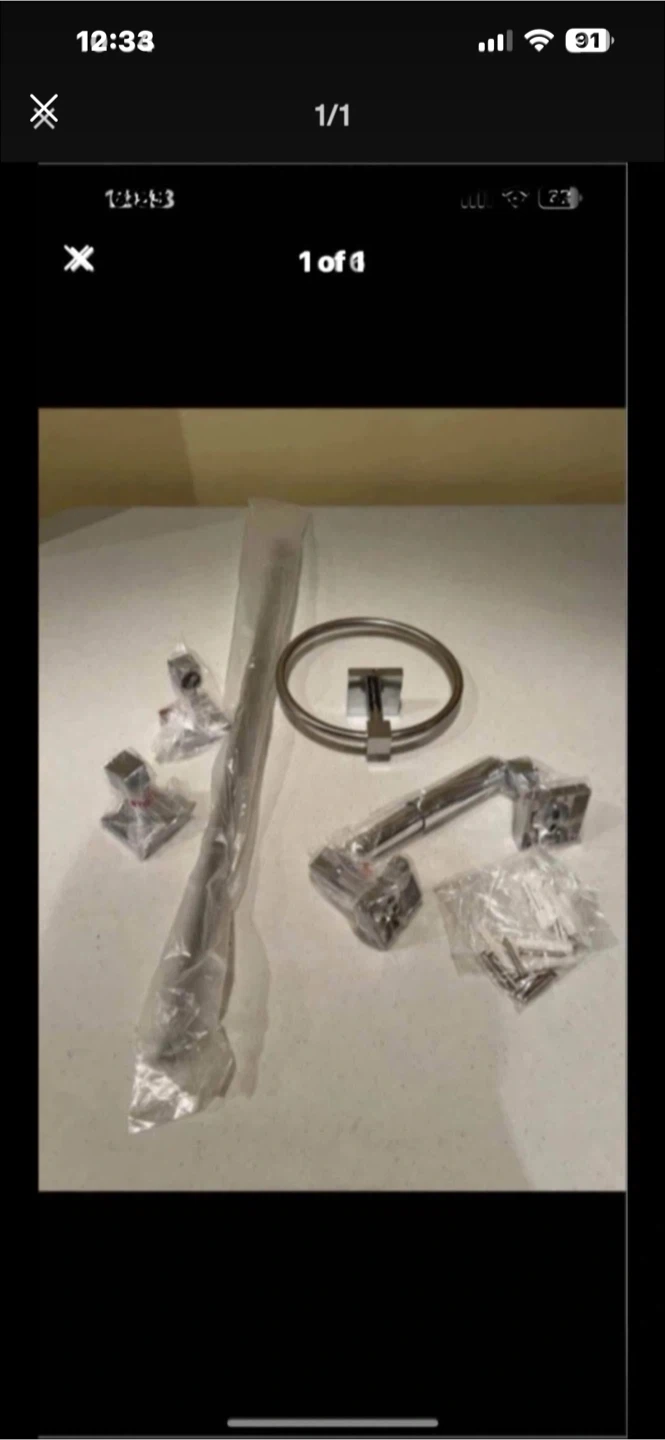 Bathroom Fixture Set - Towel Bar & Ring
