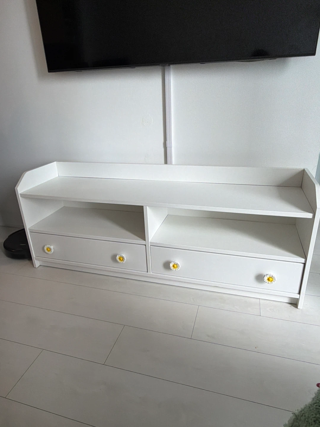 IKEA HAUGA TV Bench White - drawer pulls not included