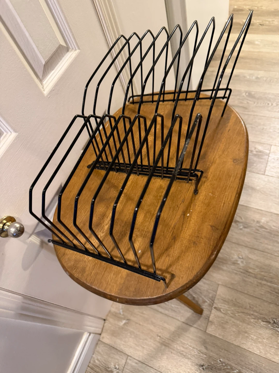 Black Wire Record Holder Stand - photo 2