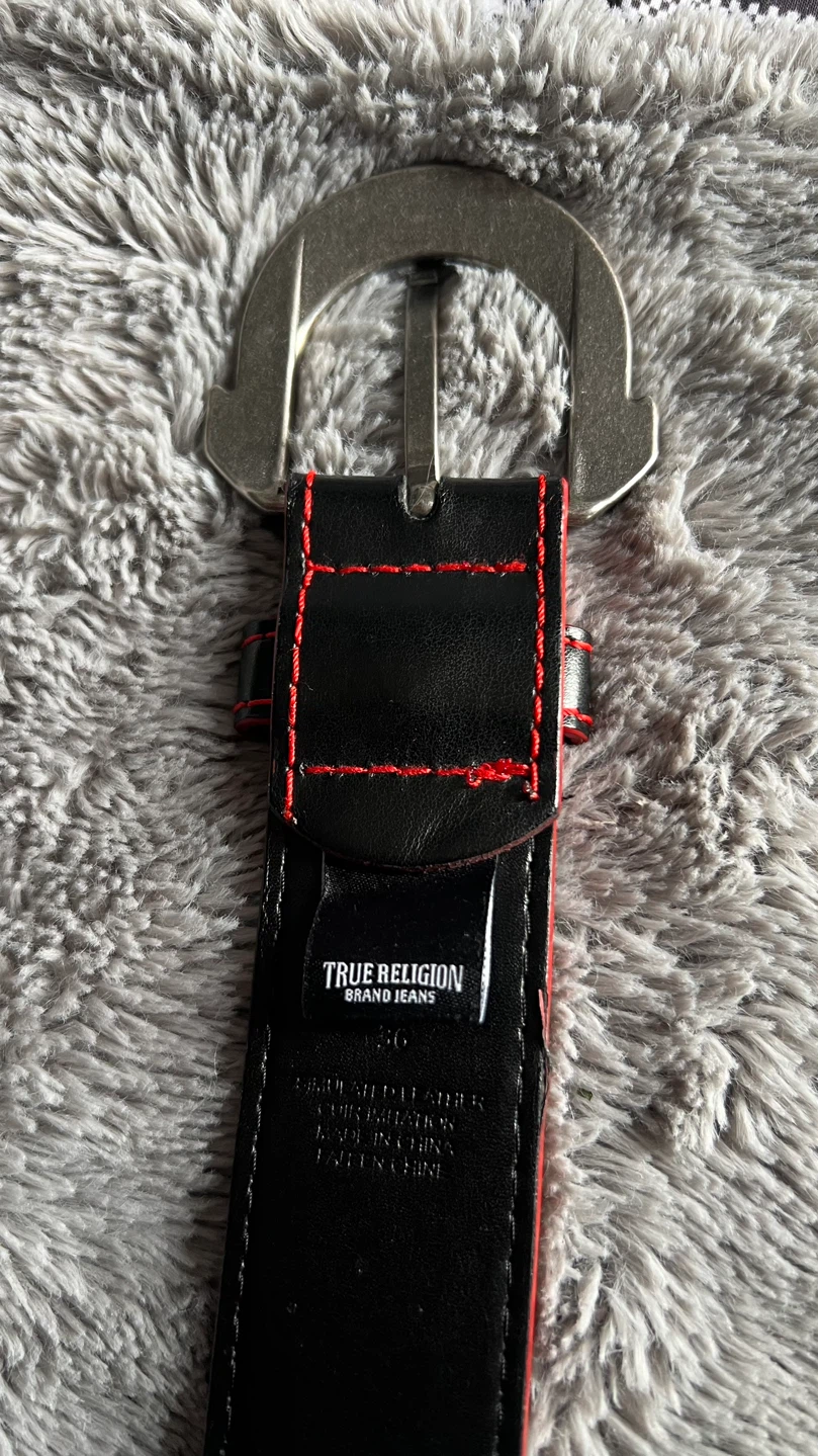 True Religion Belt - Black/Red Stitching - photo 2