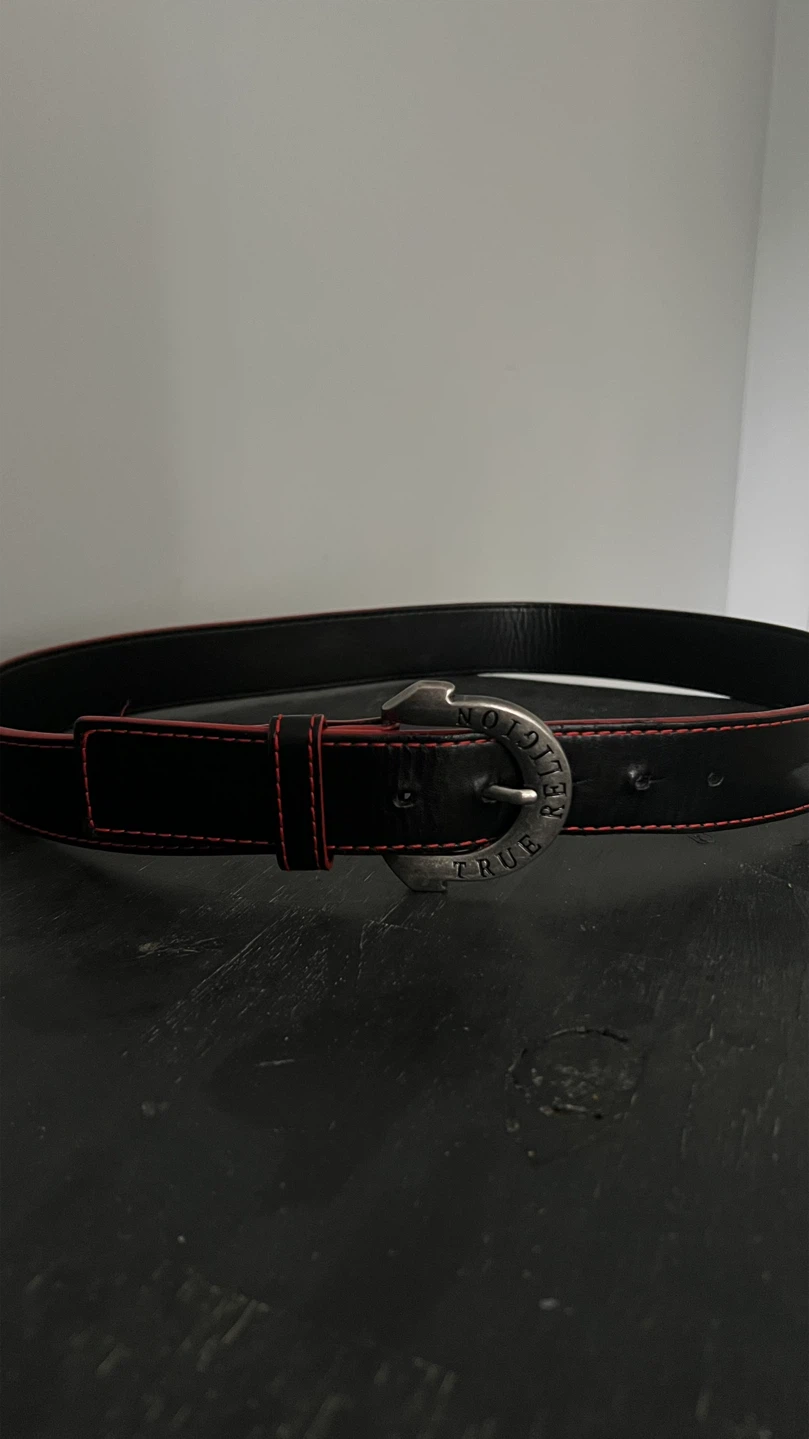 True Religion Belt - Black/Red Stitching - photo 3