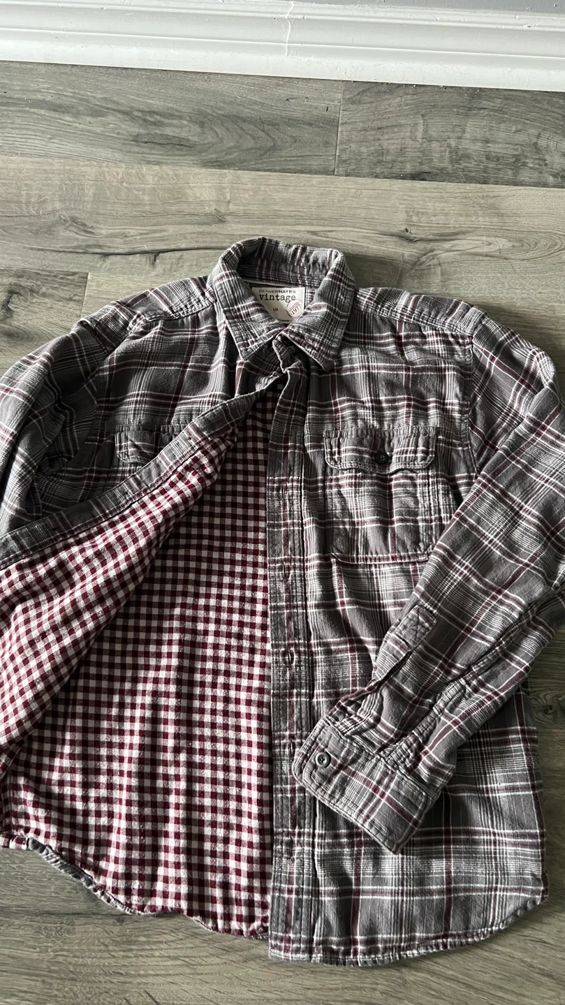 Denver Hayes Vintage Plaid Flannel Shirt - L - photo 2