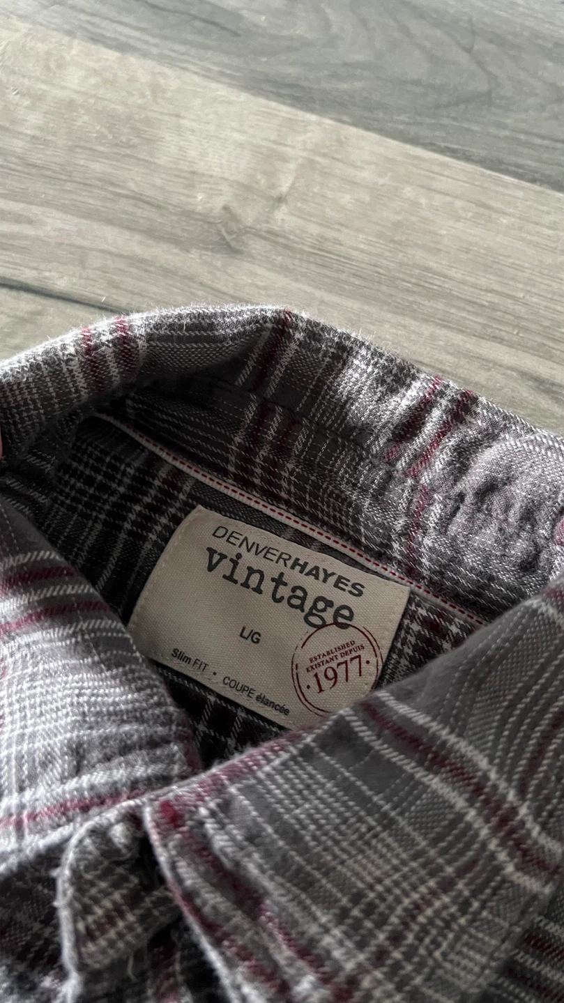 Denver Hayes Vintage Plaid Flannel Shirt - L - photo 3