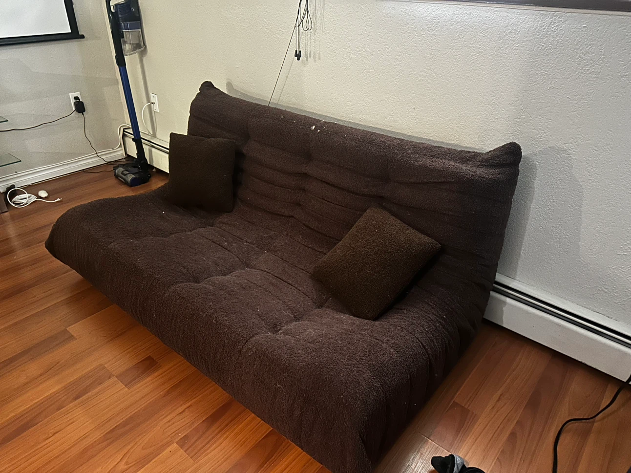 Brown Futon Couch with Pillows - photo 2
