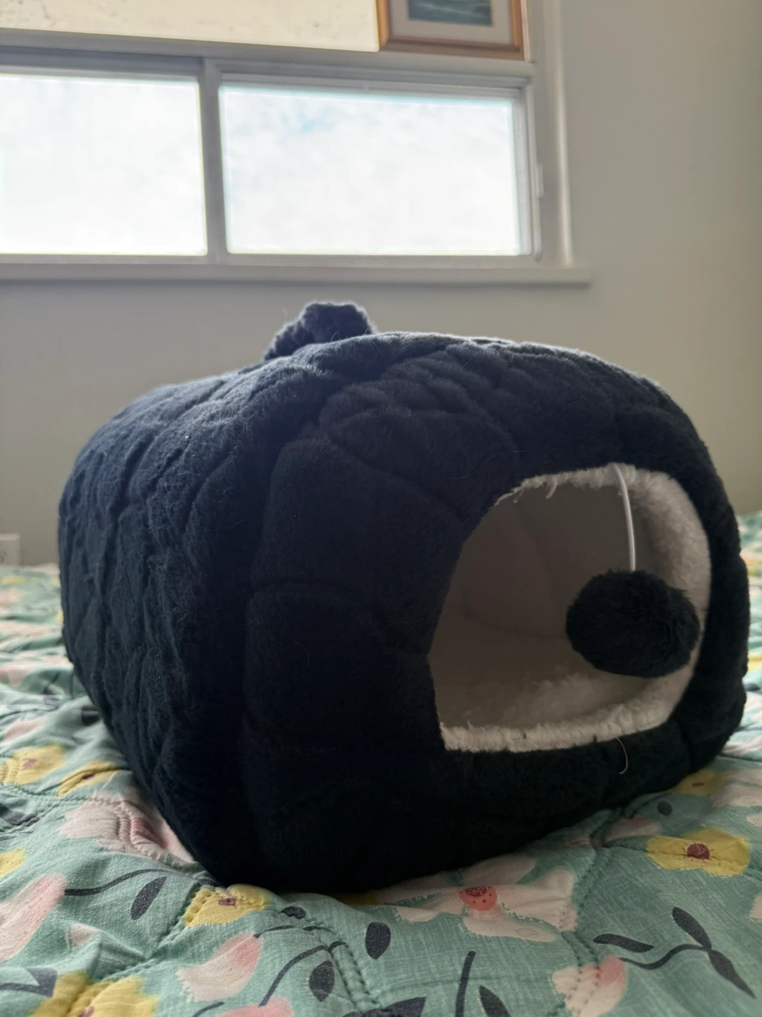 Whisker City Navy Fur Cat/Small Dogs Hide Hut Bed 16Lx12W - photo 2