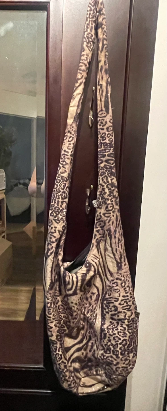 Leopard print hobo bag