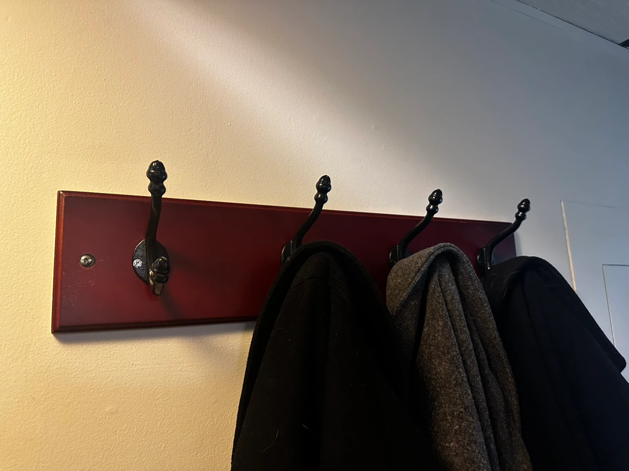 Wooden Coat Rack with 4 Hooks