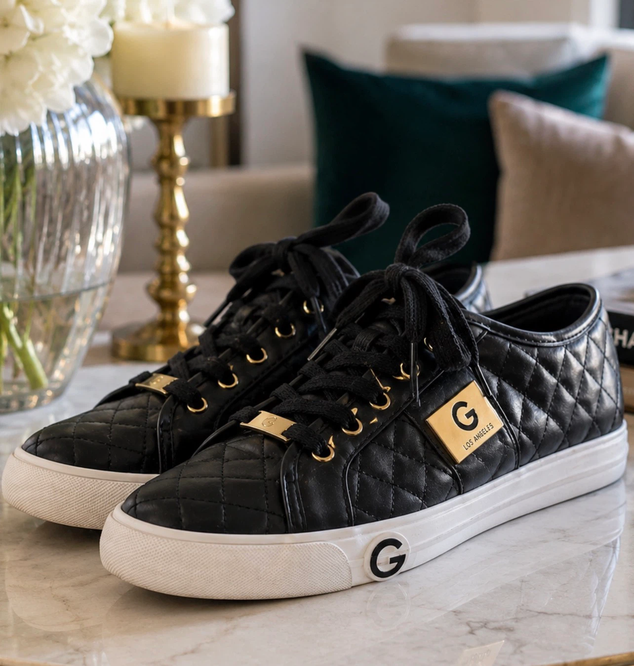 G By Guess Quilted Black Sneakers