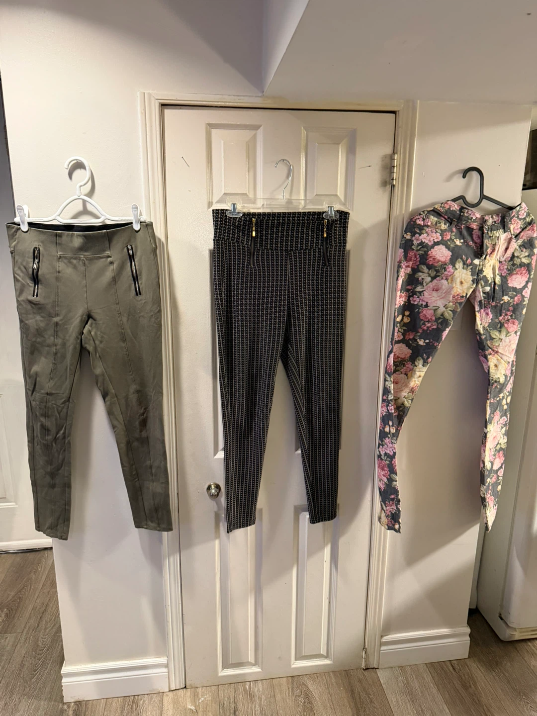 Patterned Pants with Zipper Accents