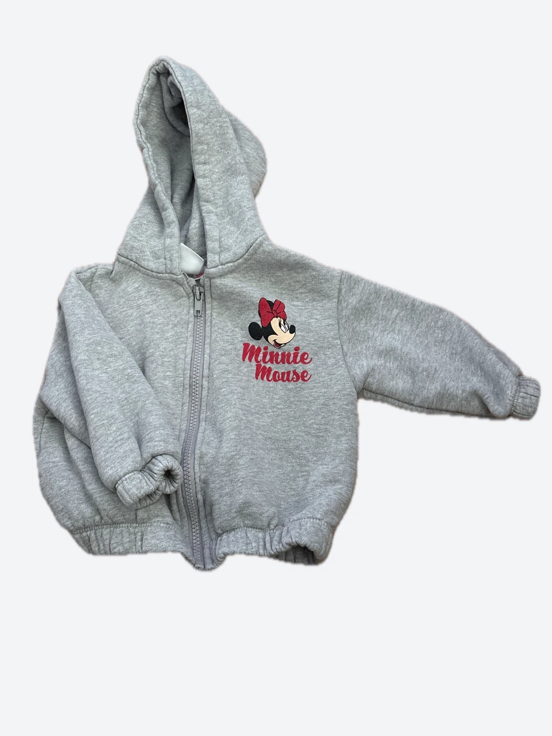 Grey Minnie Mouse Zip-Up Hoodie