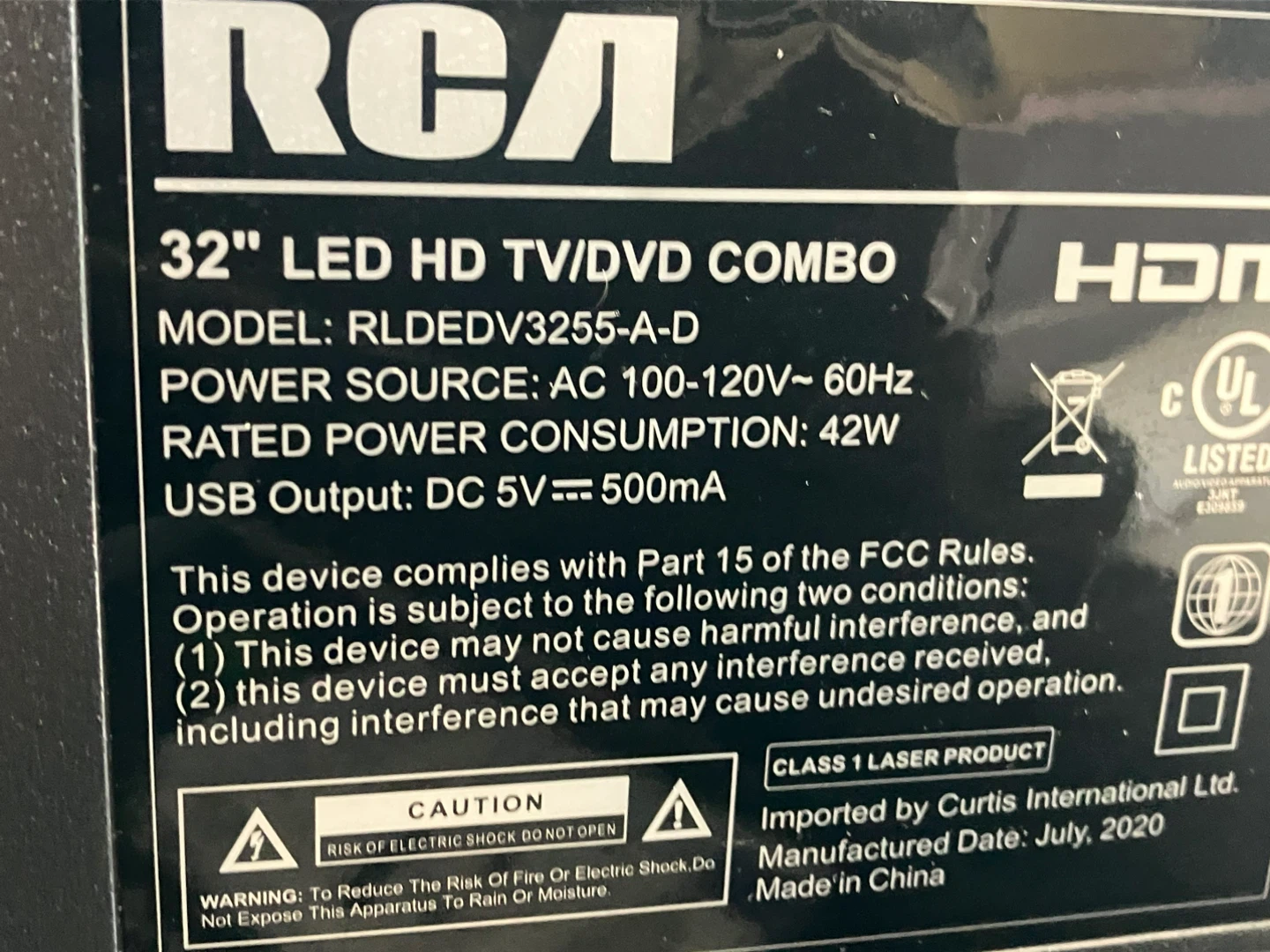 RCA 32" LED HD TV/DVD Combo RL...