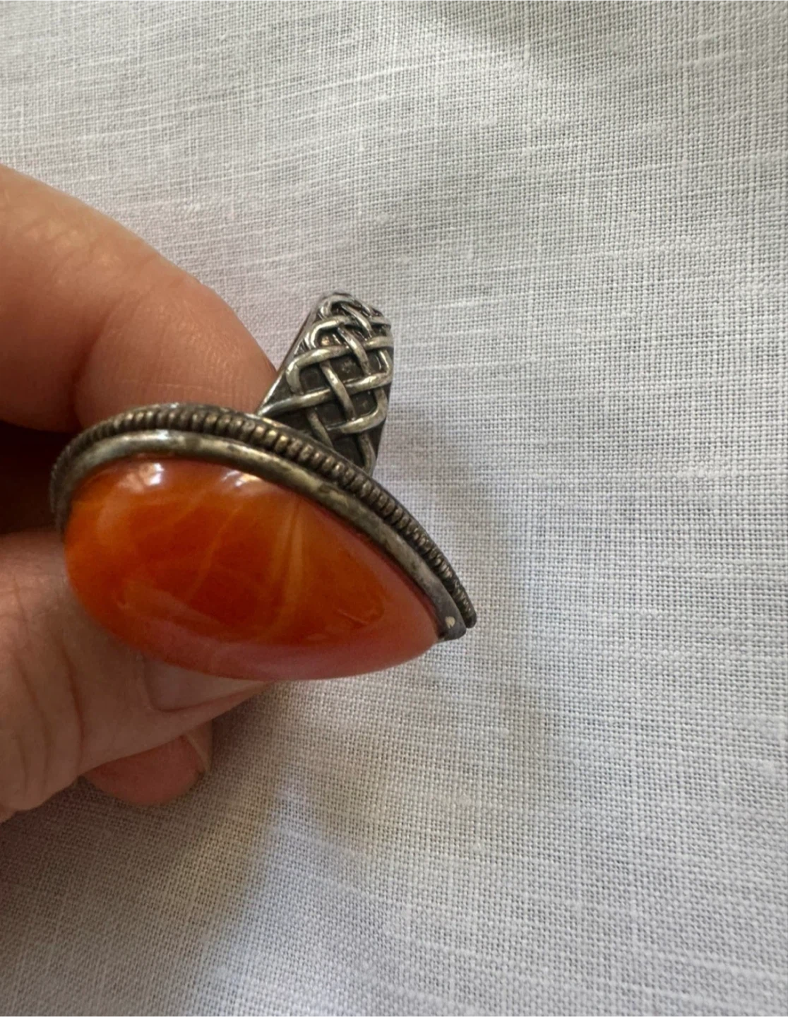 Vintage Carnelian Agate Silver Ring