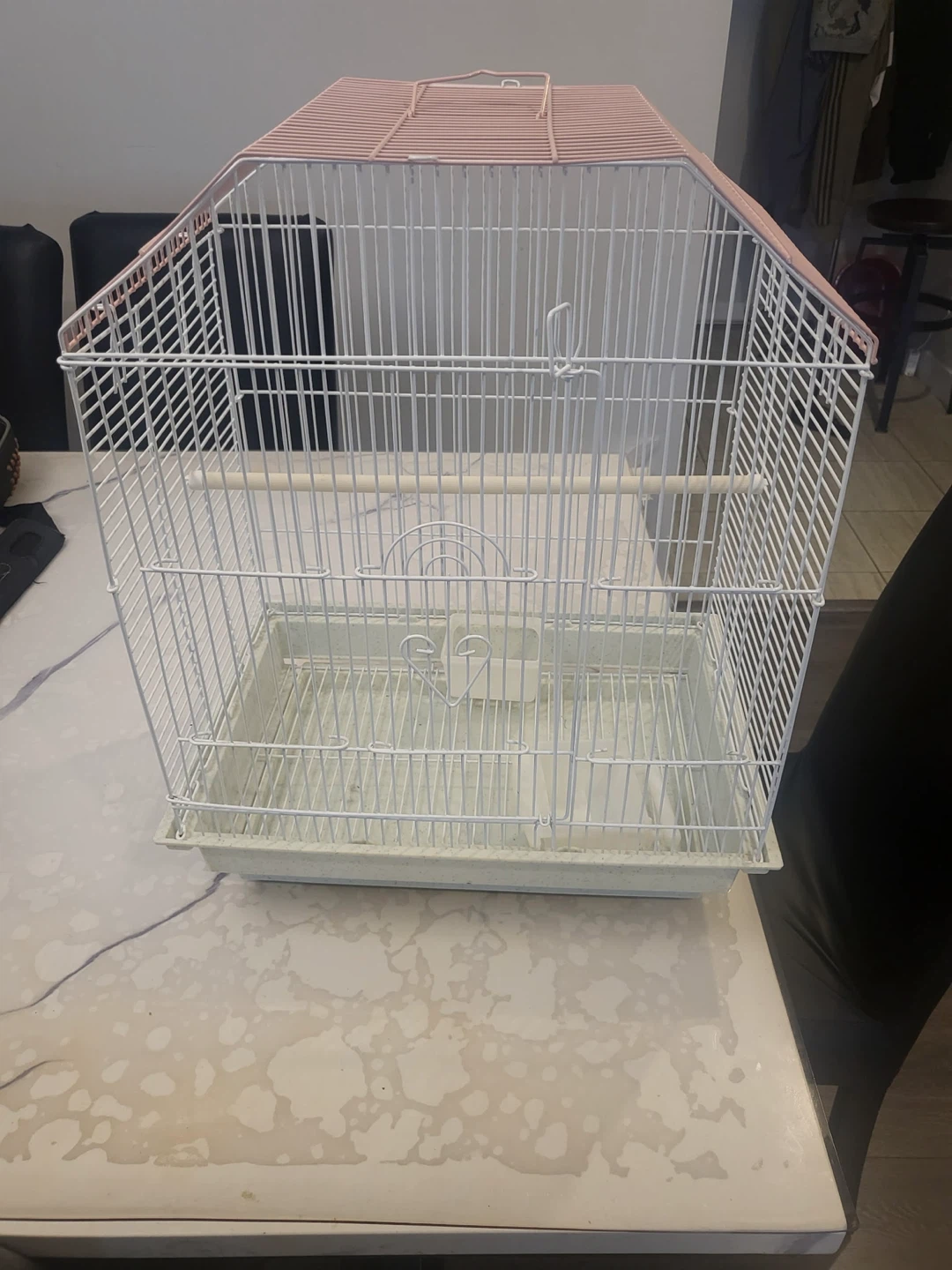Pink and White Bird Cage