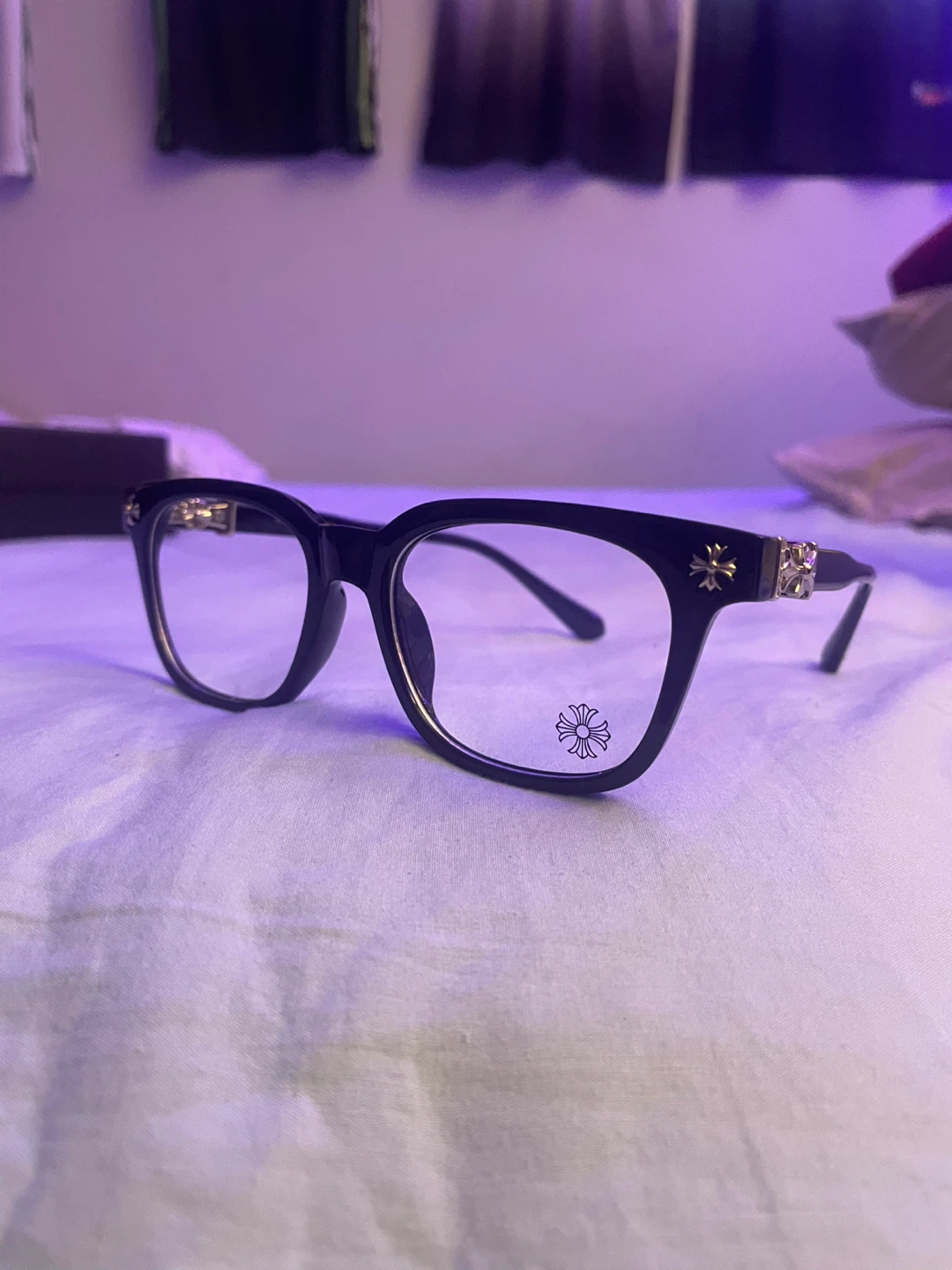 Chrome heart glasses