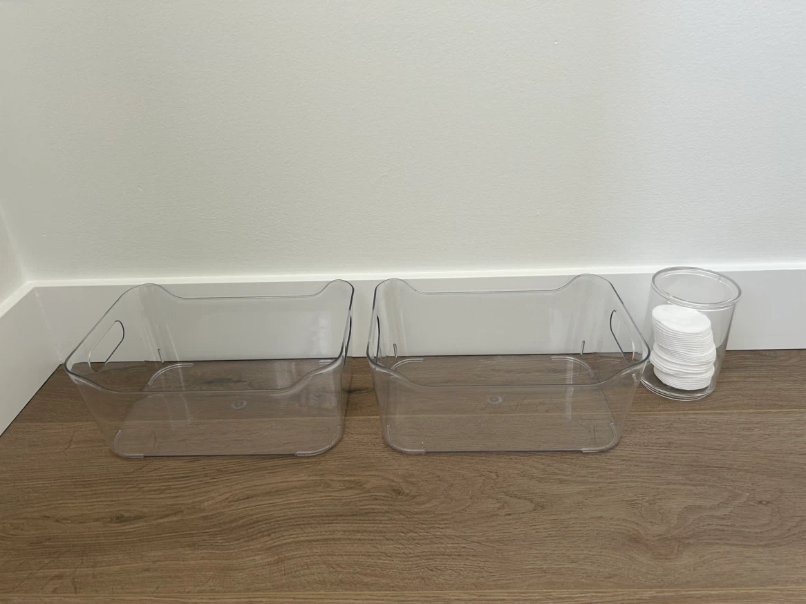 Clear Organizer Bins and Cosmetic/Cotton Round Jar - photo 2