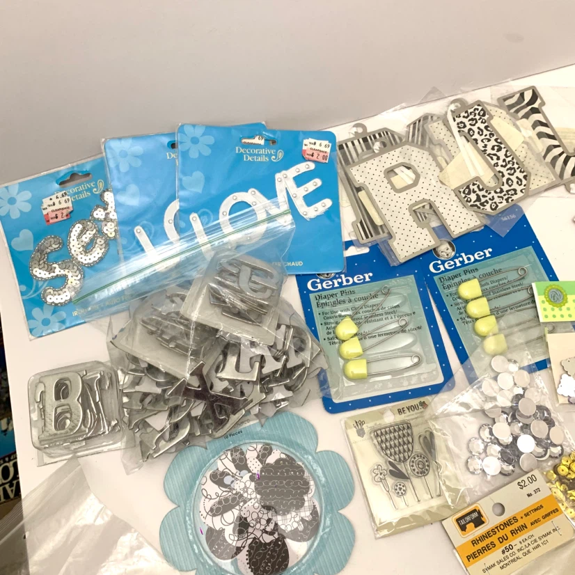 Craft Embellishments Stickers Rhinestones Scrapbook Supplies Lot - photo 2