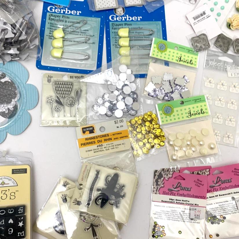 Craft Embellishments Stickers Rhinestones Scrapbook Supplies Lot - photo 4