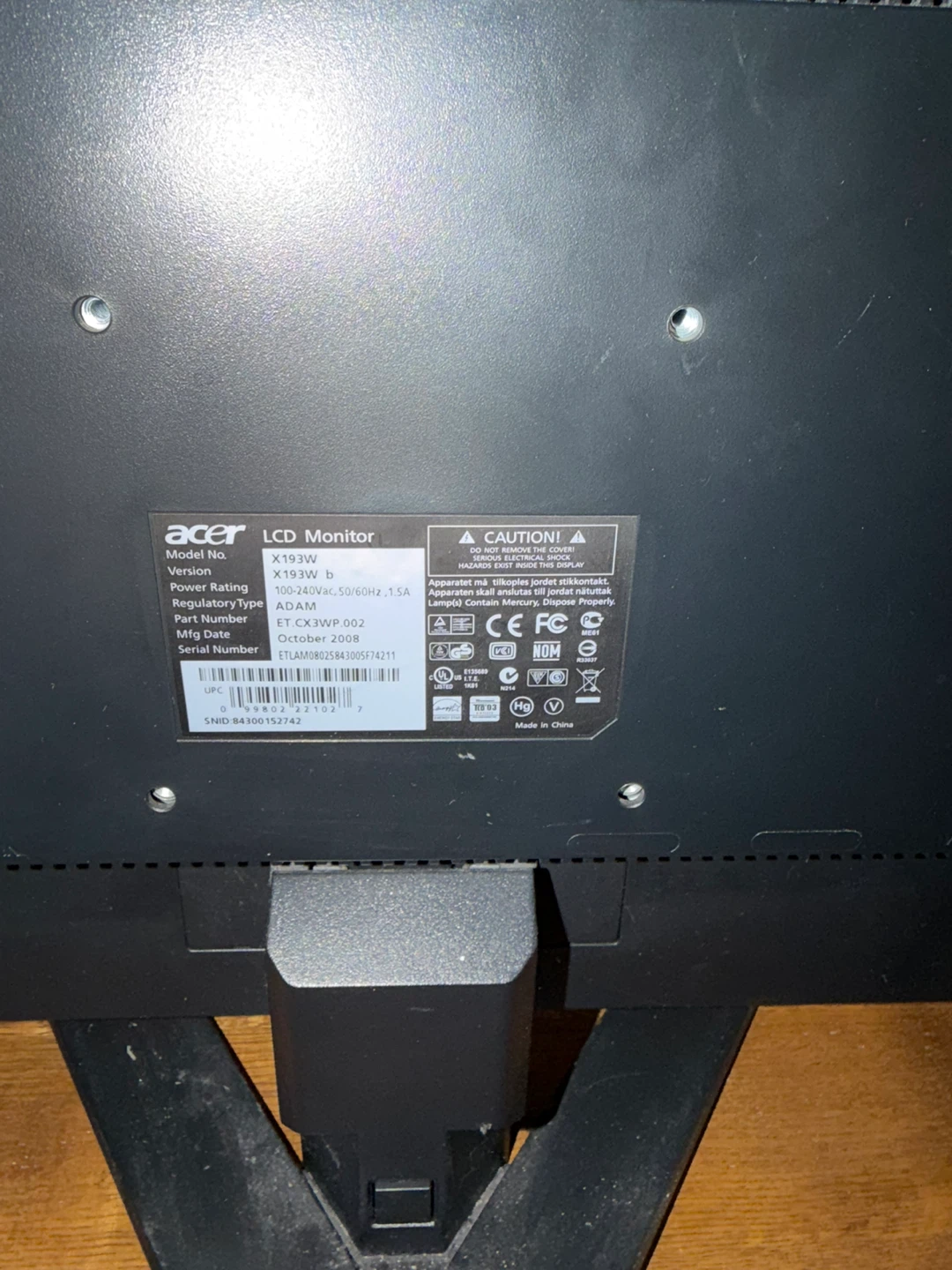 Acer X193W LCD Monitor - photo 4