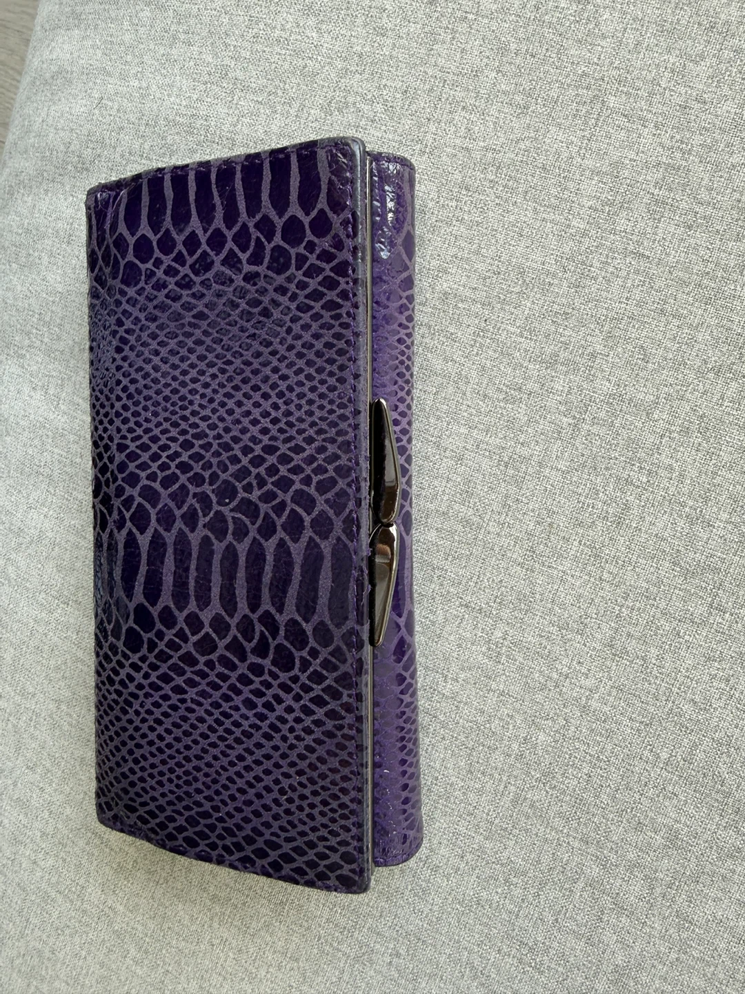 DANIER Purple Snake Print Clutch Wallet