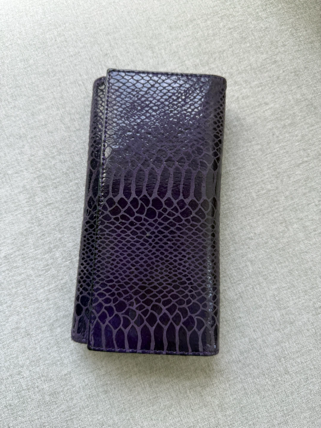 DANIER Purple Snake Print Clutch Wallet - photo 4