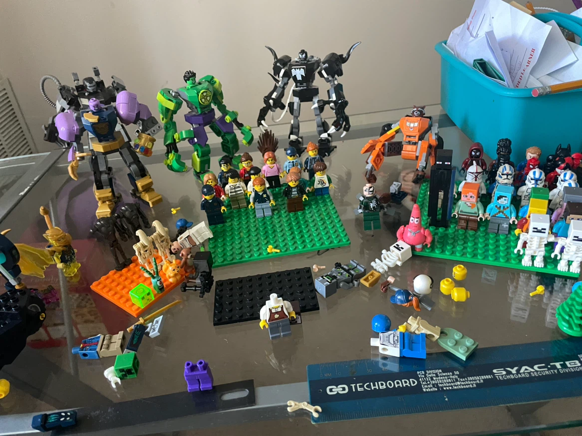 Assorted LEGO Building Blocks and Figures