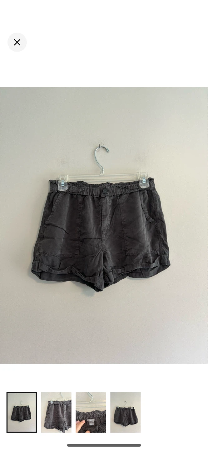 Aerie Grey Paperbag Waist Shorts Size S