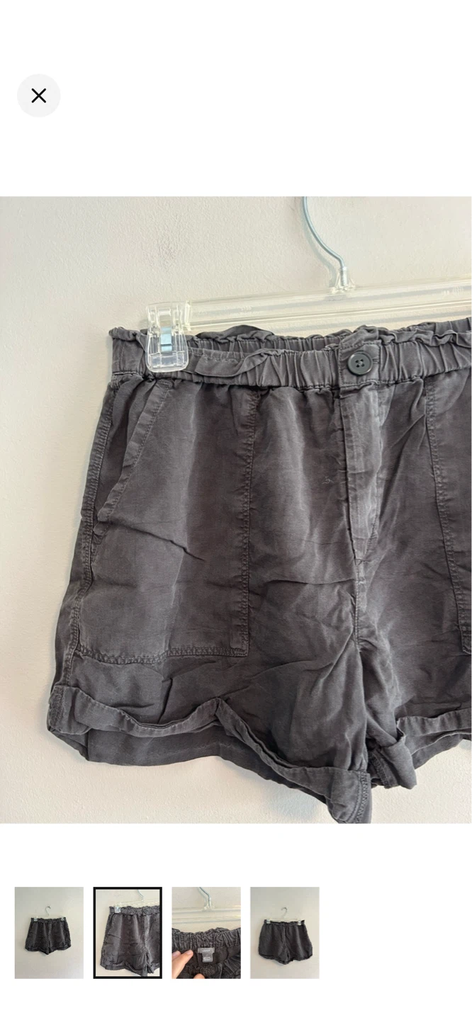 Aerie Grey Paperbag Waist Shorts Size S - photo 2