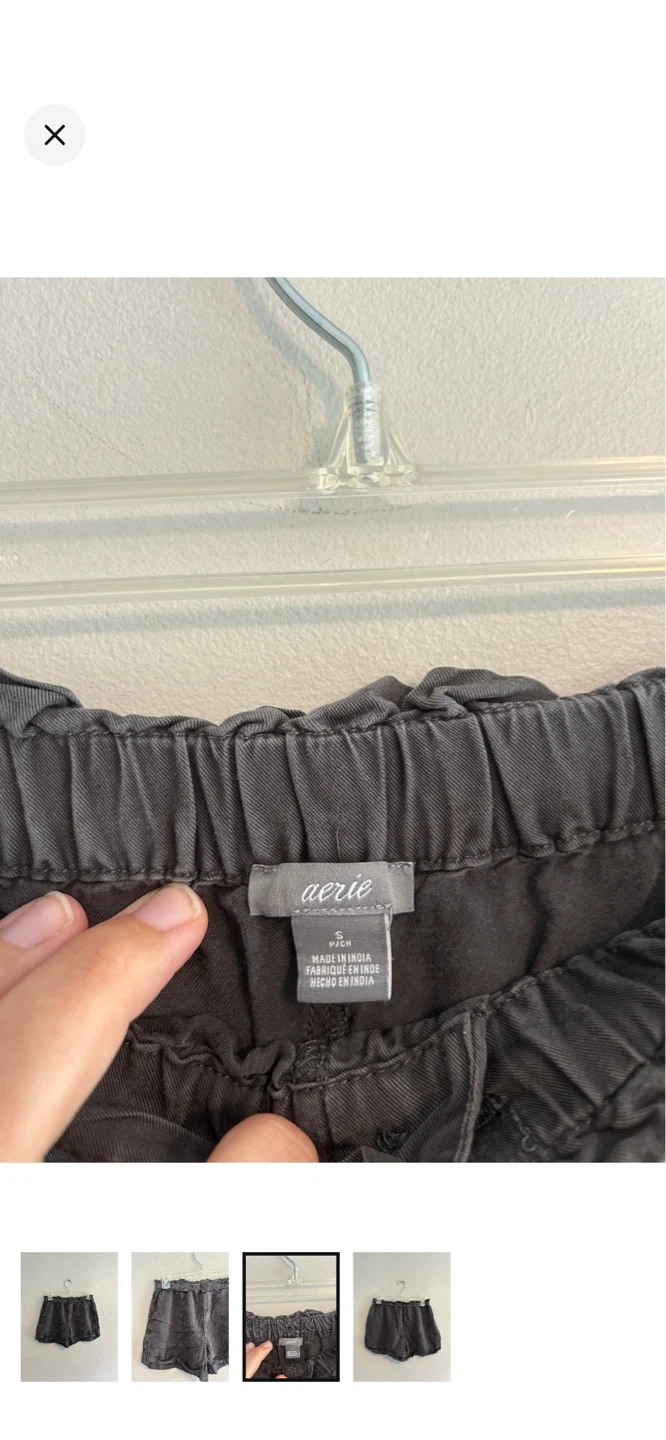 Aerie Grey Paperbag Waist Shorts Size S - photo 3