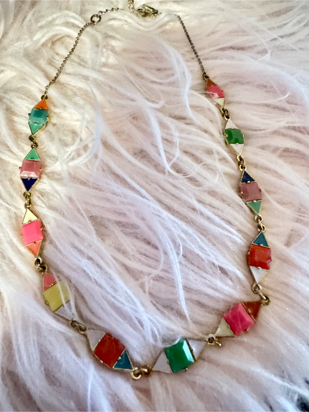 Gold tone Kate Spade colourful enamel pendant necklace