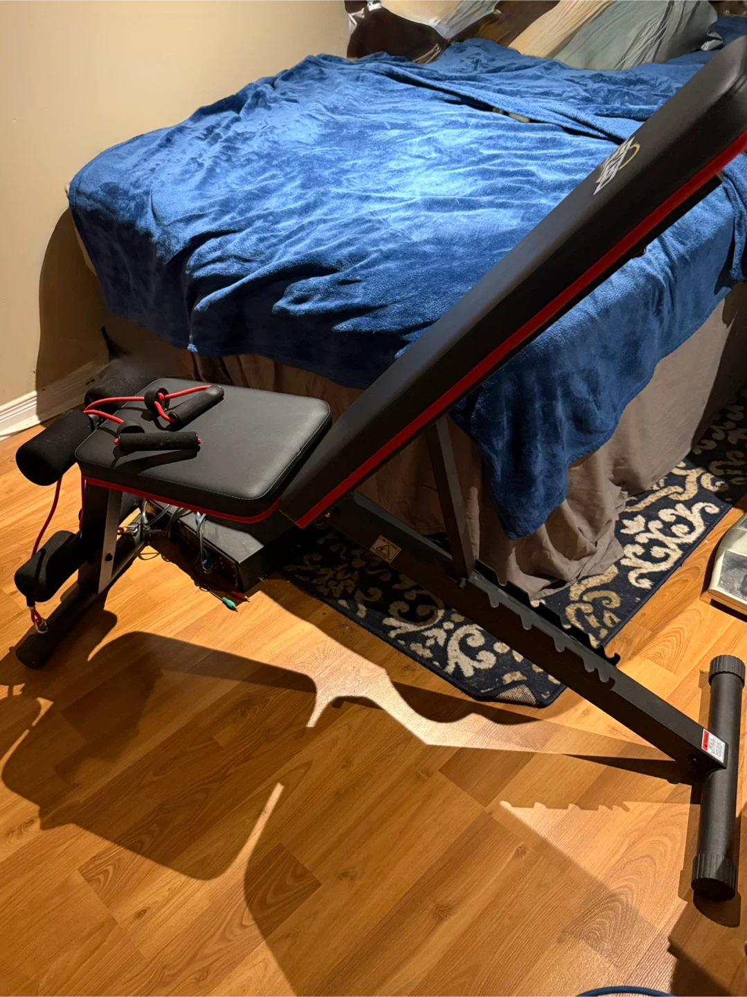 STBD Adjustable Weight Bench with Resistance Bands