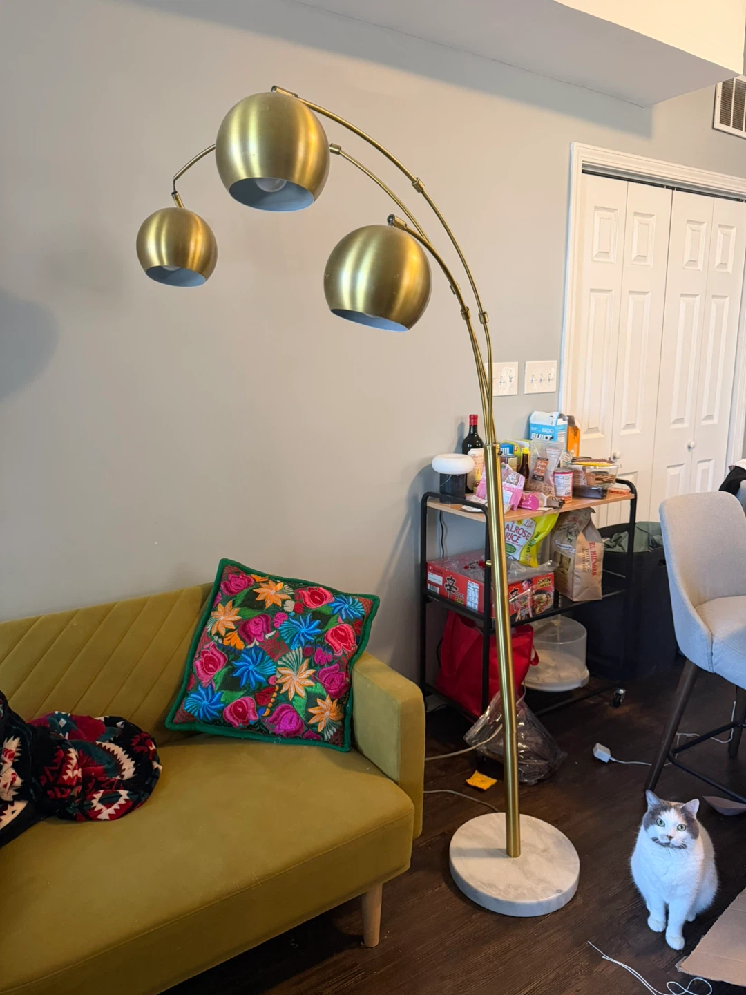 Gold and Marble Floor Lamp