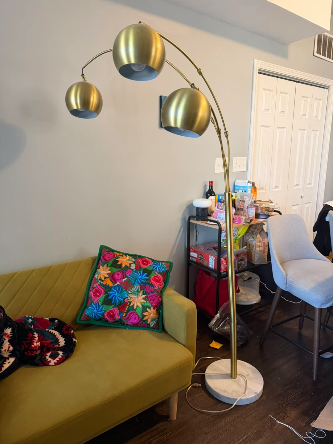Gold and Marble Floor Lamp - photo 2