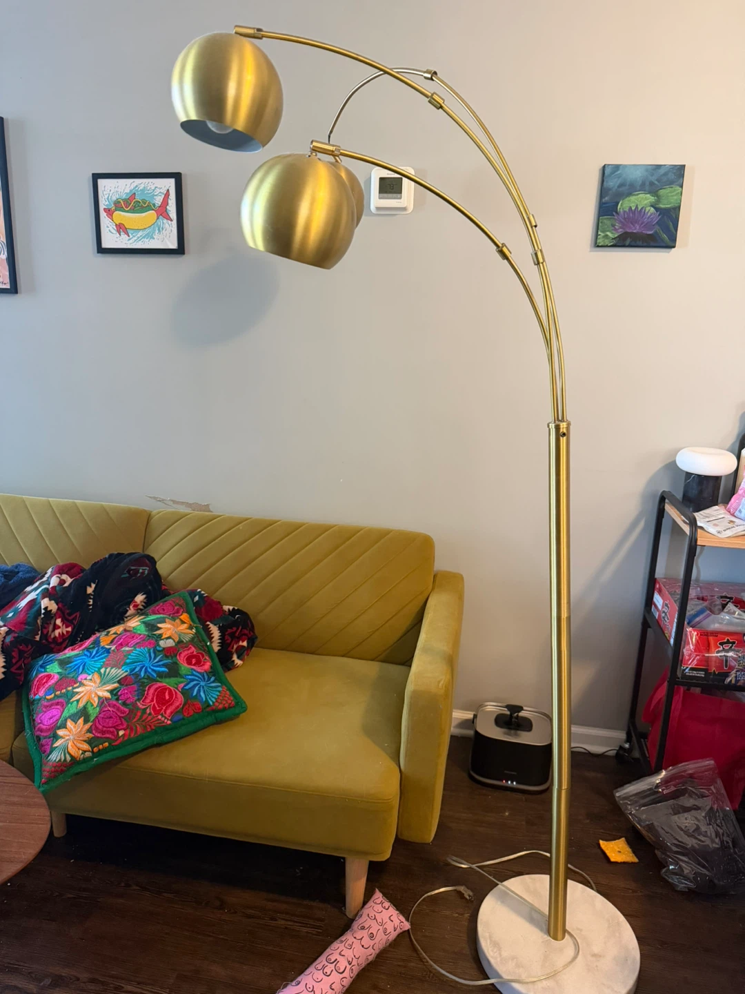 Gold and Marble Floor Lamp - photo 3