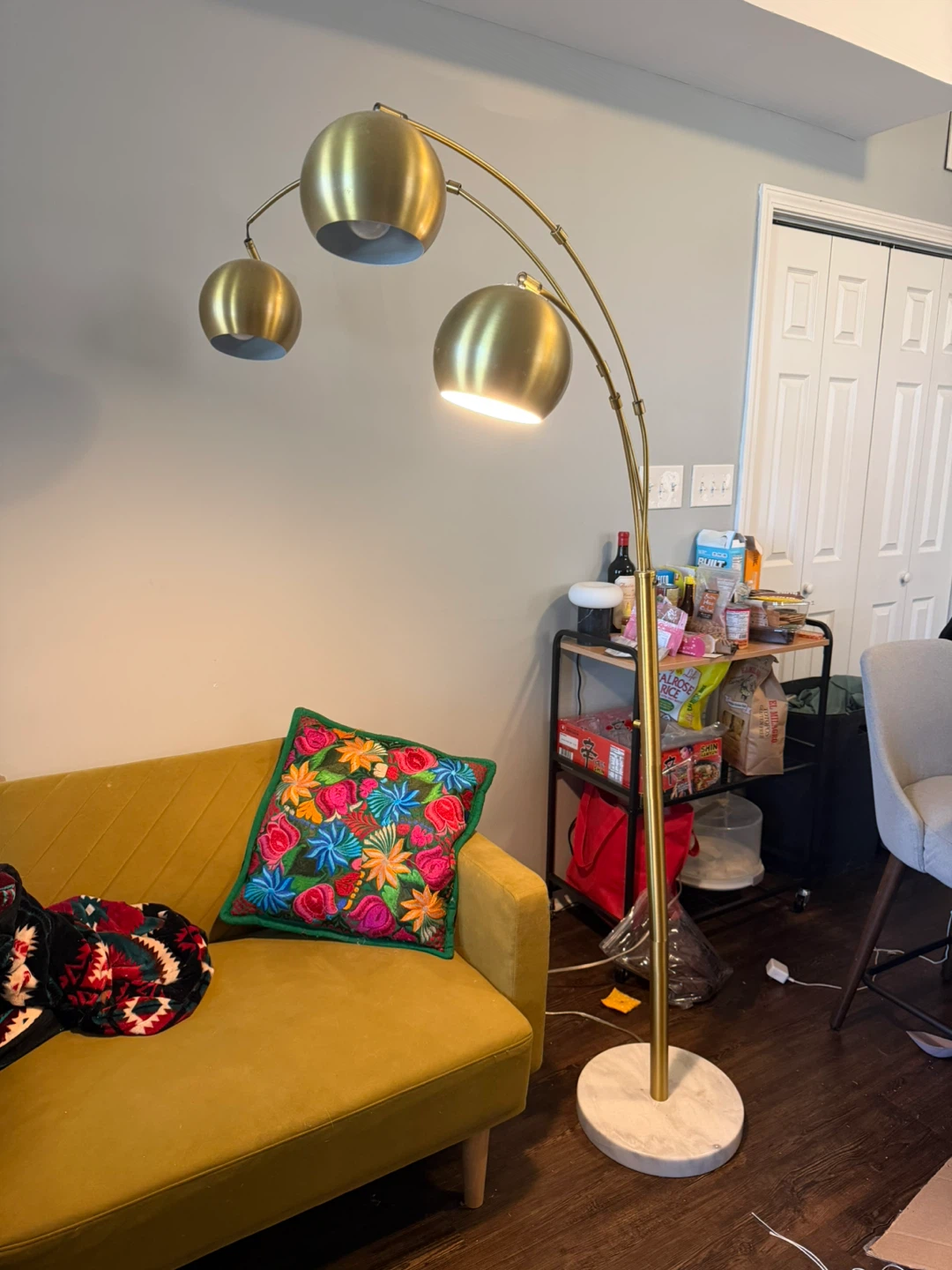 Gold and Marble Floor Lamp - photo 4