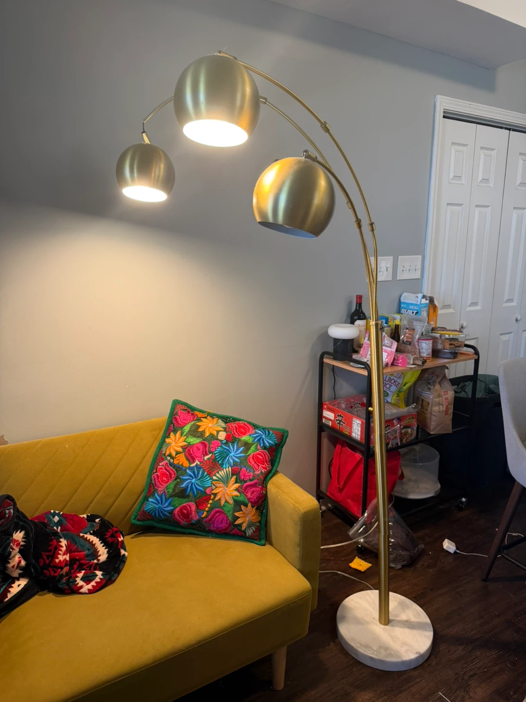 Gold and Marble Floor Lamp - photo 5