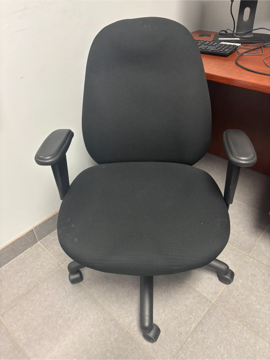 Black Office Chair with Armrests