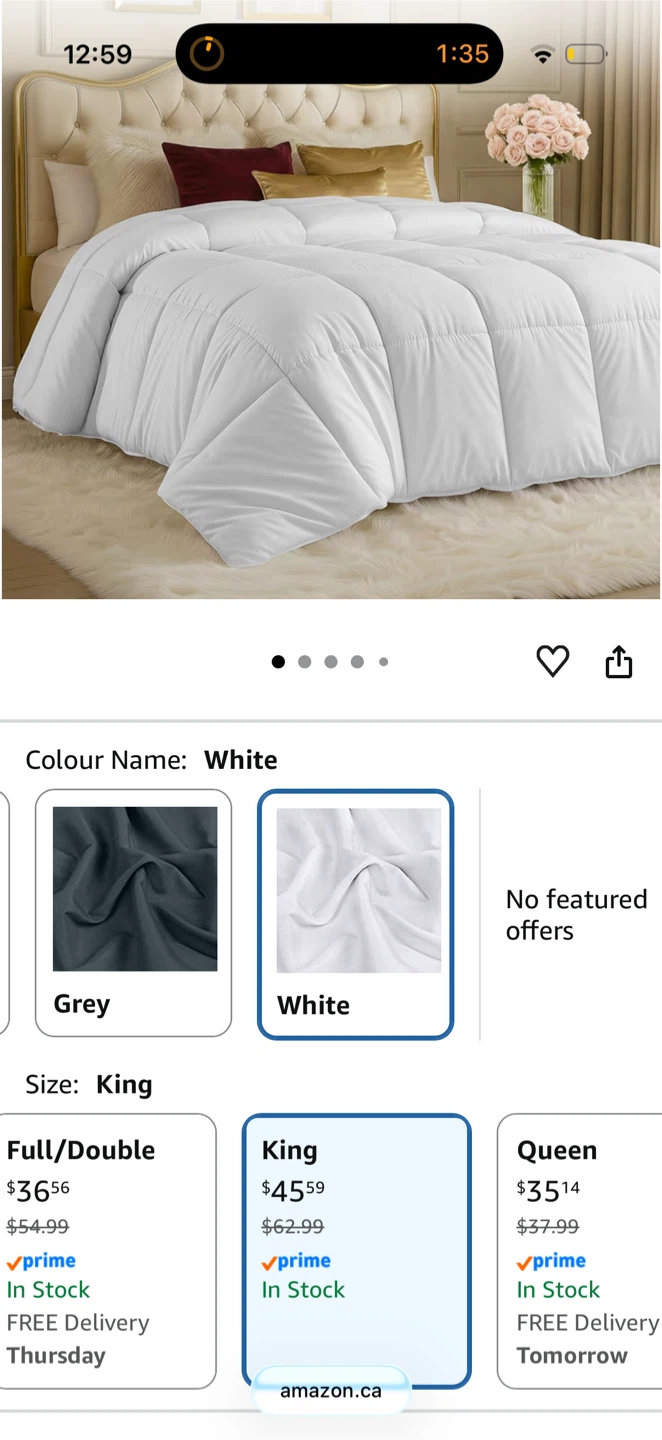 White King Size Comforter