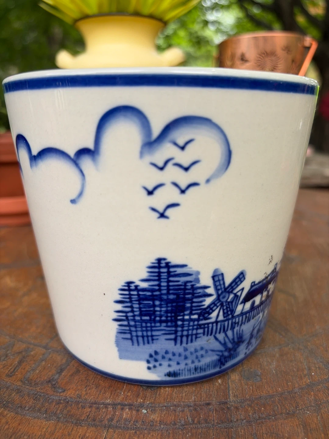 Vintage Delft Blue and White Ceramic Planter - photo 4