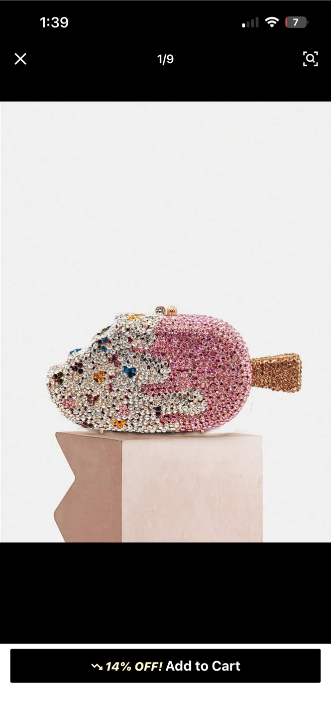 Ice Cream Cone Clutch Bag