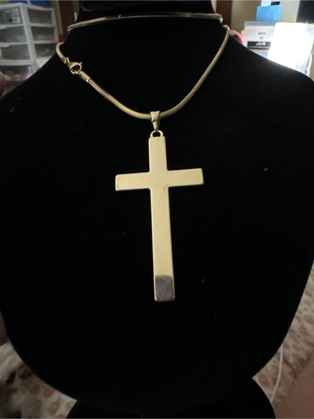 14k Gold laminated Cross Pendant Necklace