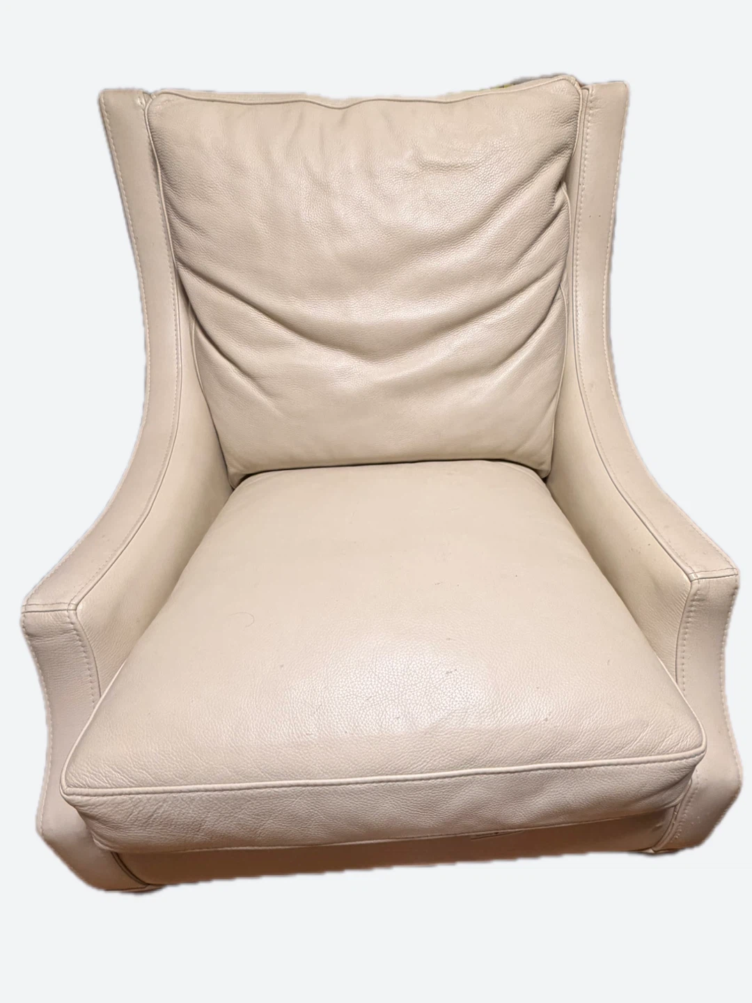 Cream Leather Accent Chair