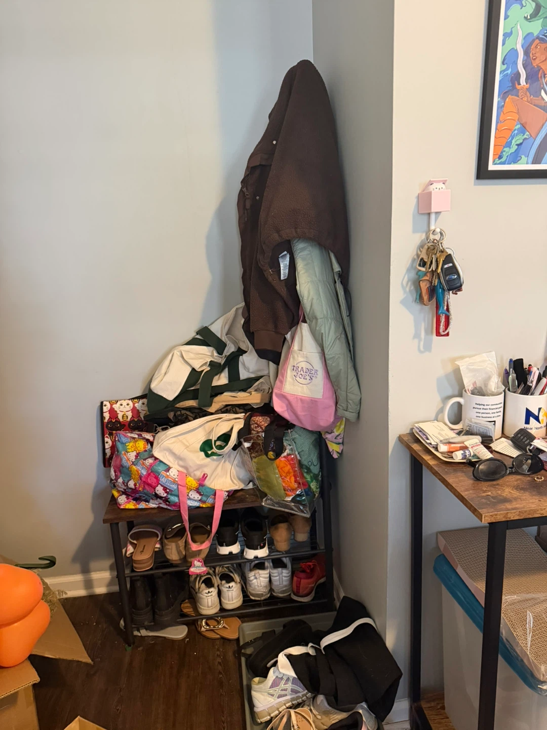 Shoe and coat rack