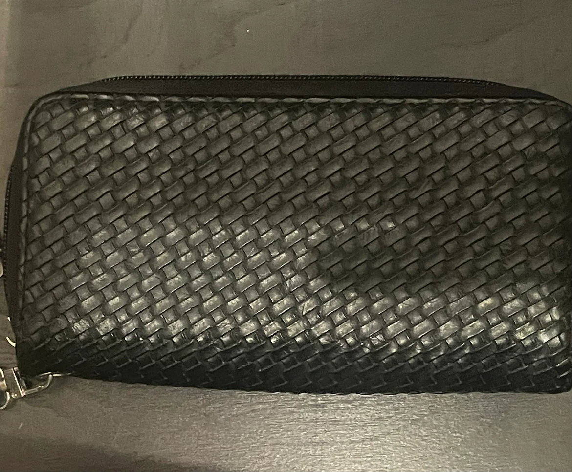 Black Woven Wristlet Wallet