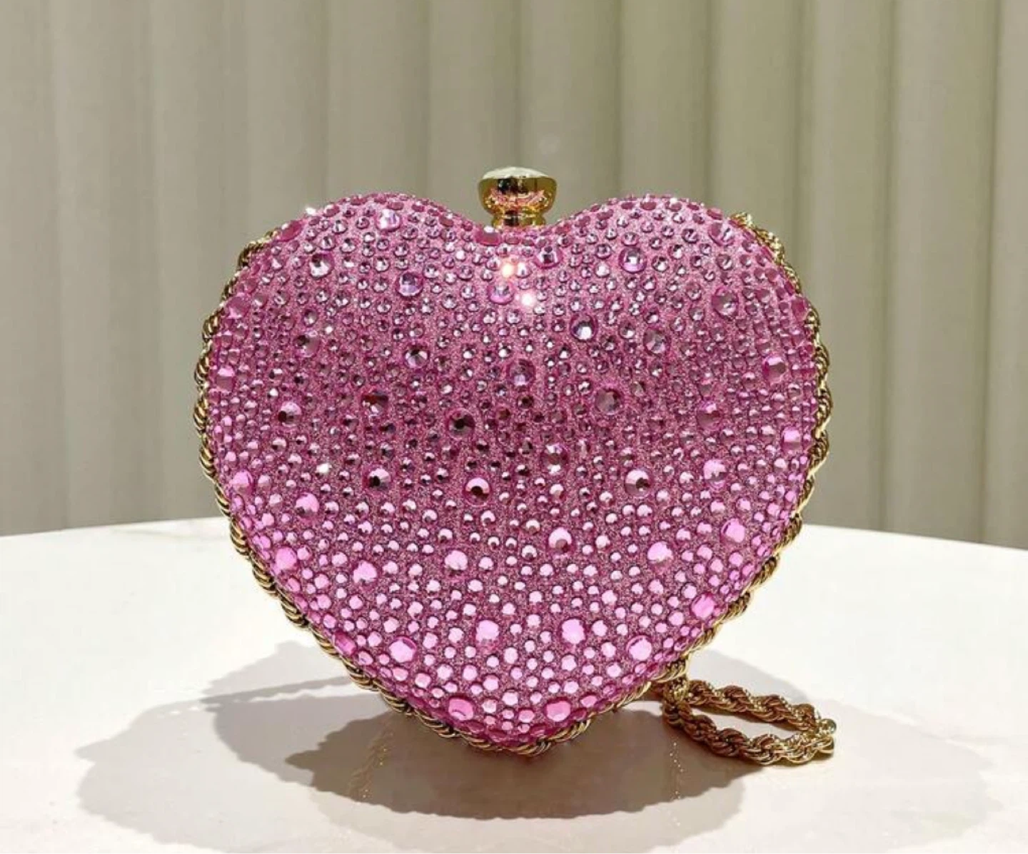Pink Heart Rhinestone Clutch Purse - photo 2