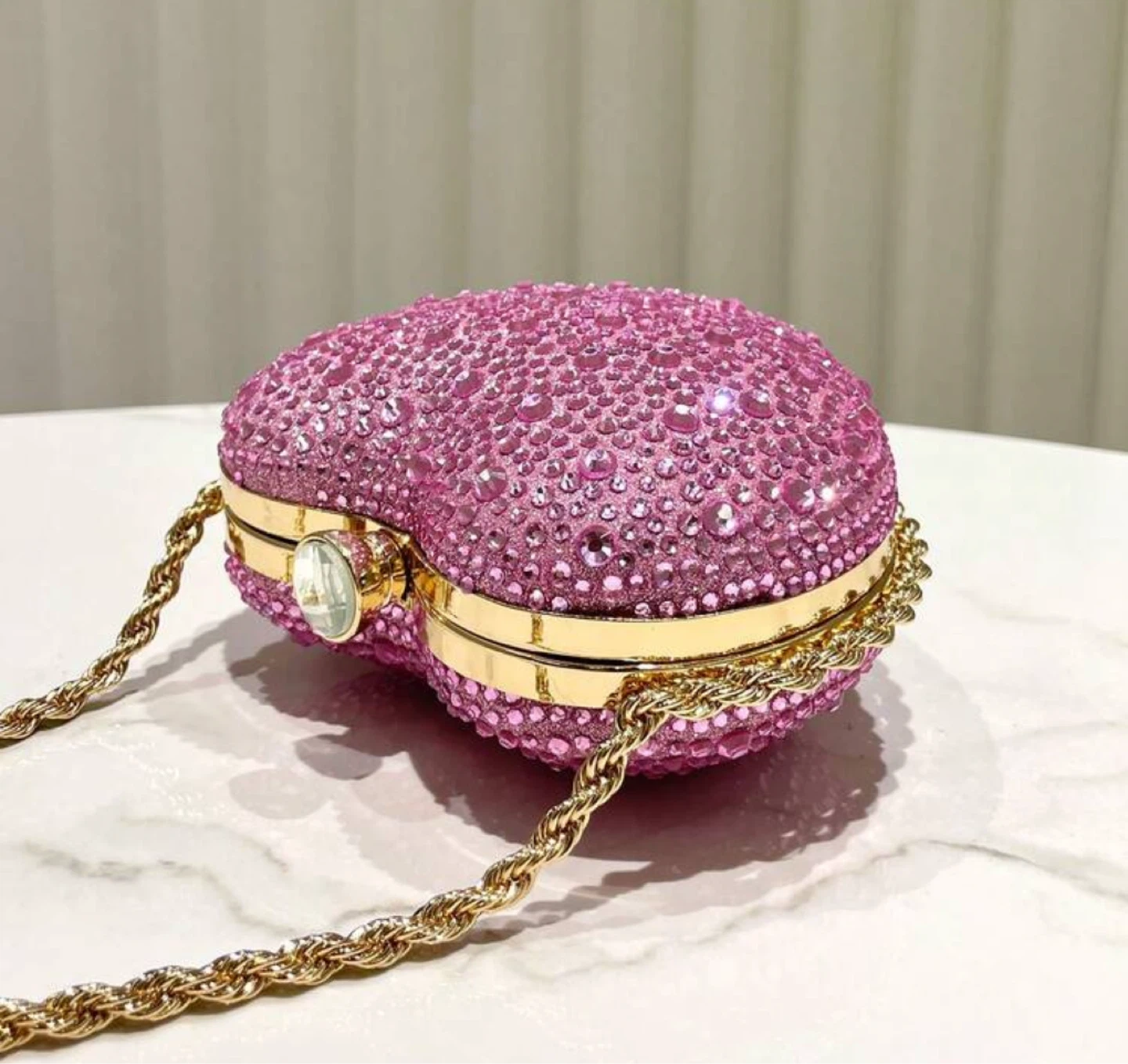 Pink Heart Rhinestone Clutch Purse - photo 3