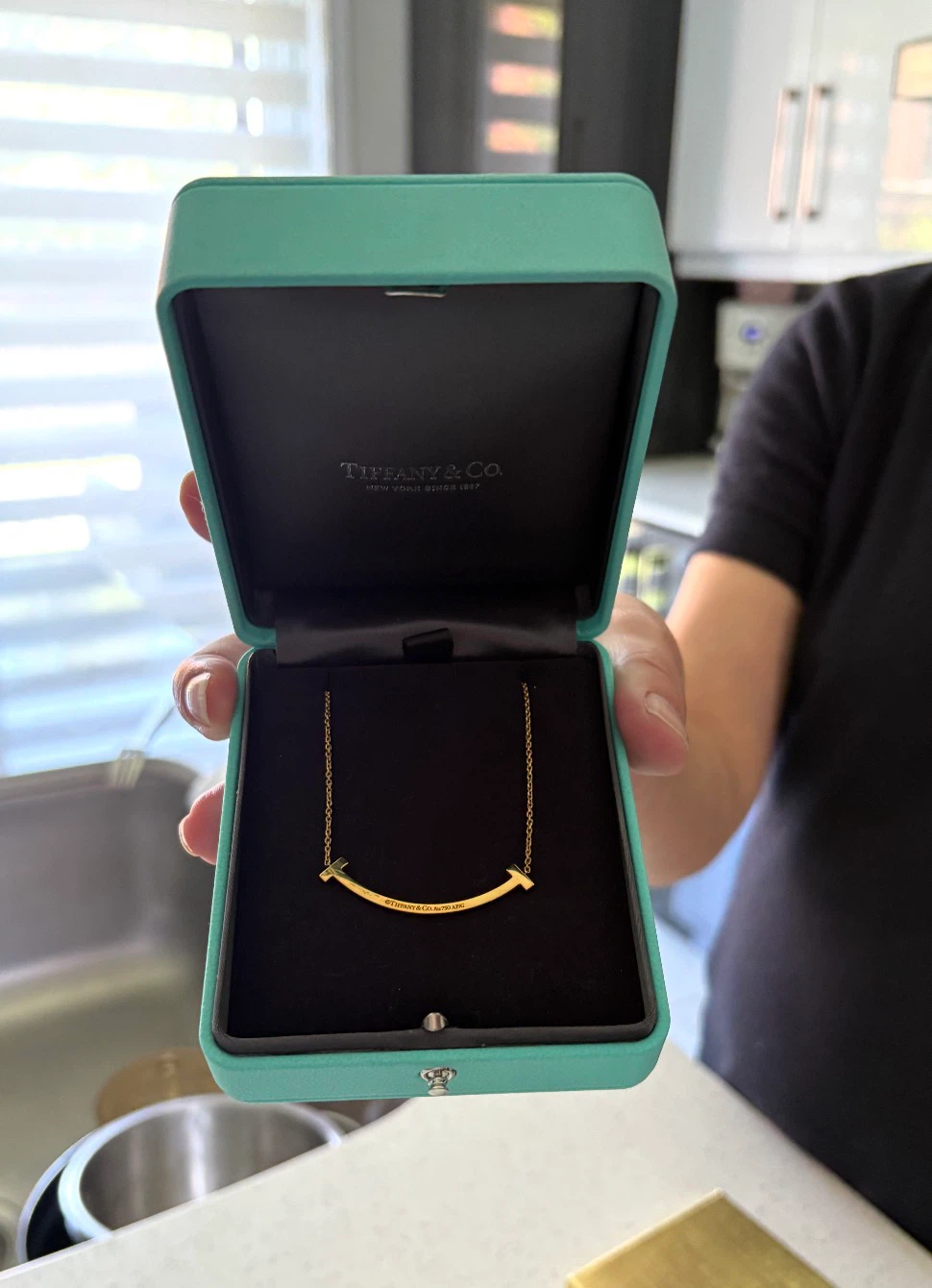 Tiffany & Co. 18K Gold Smile Pendant Necklace