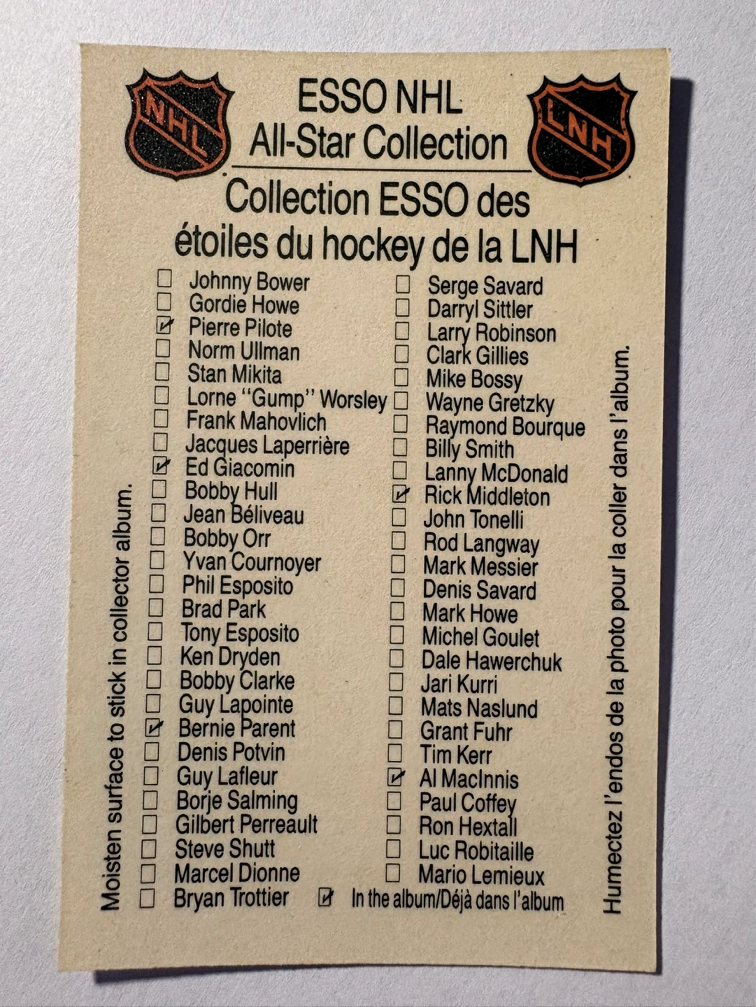 Jacques Laperriere Esso NHL All-Star Collection Card - photo 2