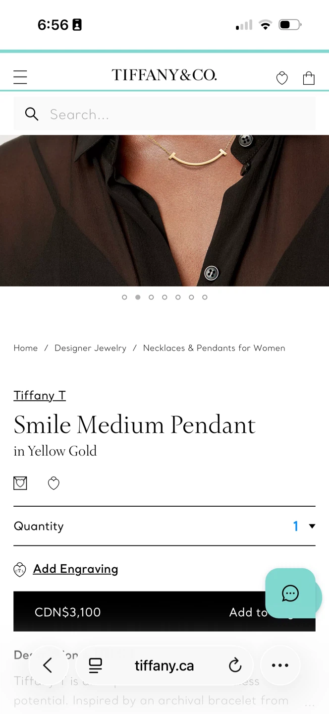 Tiffany & Co. 18K Gold Smile Pendant Necklace - photo 3