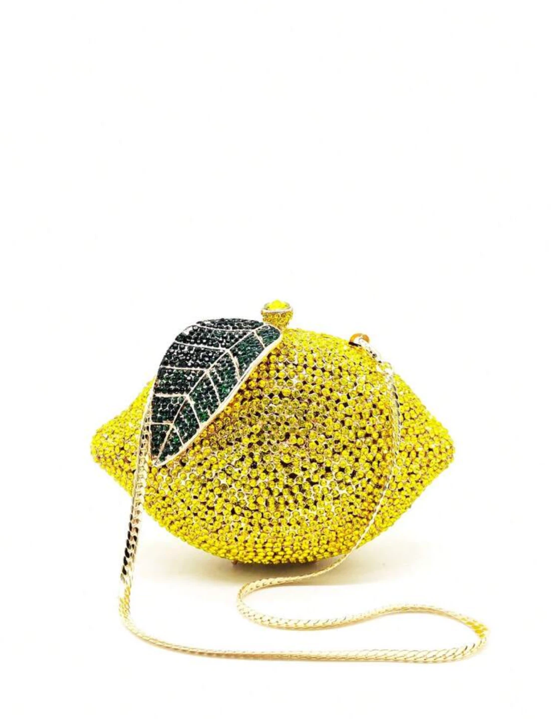 Crystal Lemon Clutch Purse with Leaf Accent - photo 4